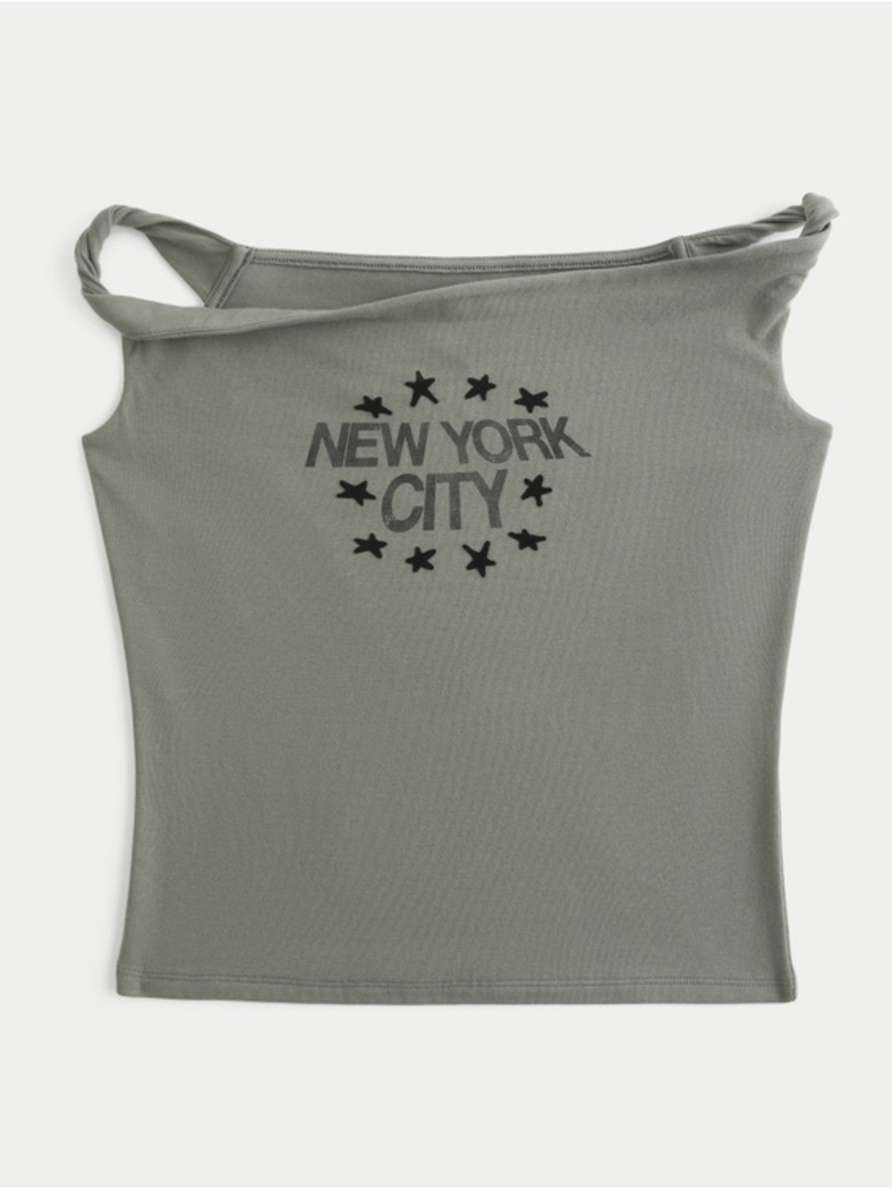 Hollister Twisted Off the Shoulder Graphic Tee - L